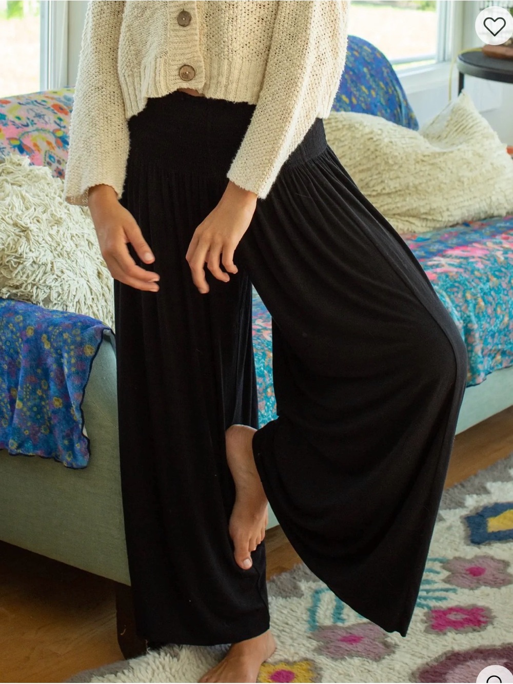 Natural Life High-Waist Wide Leg Palazzo Pants in Black Size Large - Picture 4 of 5